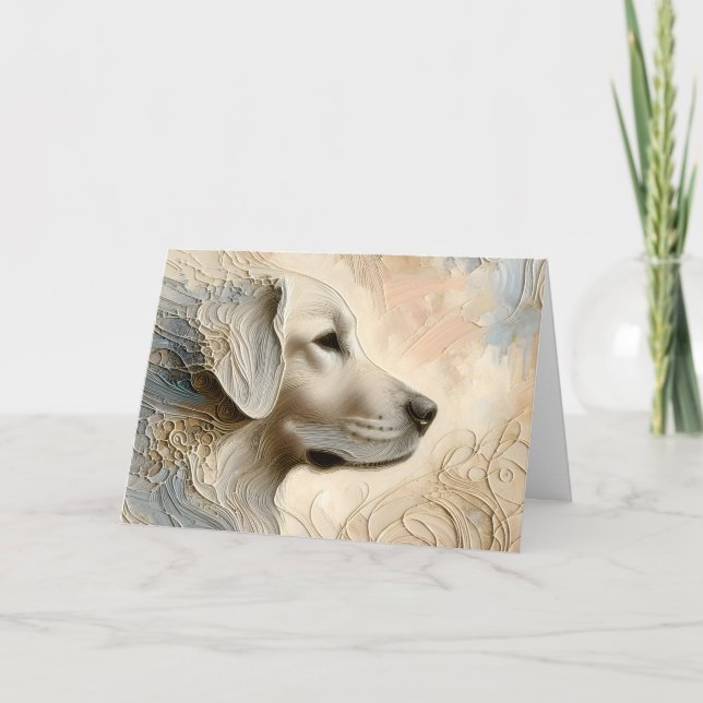 Encaustic Paint Portait of a Golden Retriever Kort (Framsida)