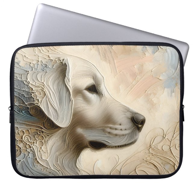 Encaustic Paint Portait of a Golden Retriever Laptop Fodral (Framsidan)