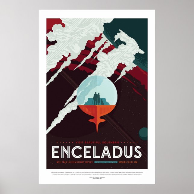 Enceladus | Framtida NASA-visioner Poster (Framsidan)