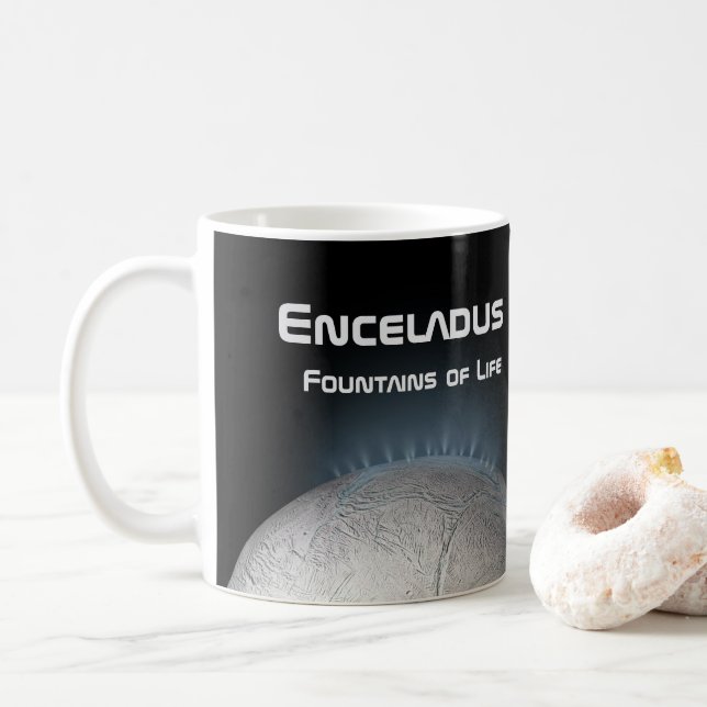 Enceladus Saturn Måne Fontän of Life Kaffemugg (Med munk)