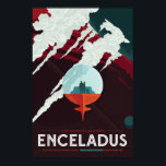 Enceladus Vintage Space Travel Poster<br><div class="desc">Besök vackra södra Enceladus mer än 100 BREATHTAKING GEYSERS! Upptäckten av Enceladus isig jet och deras roll när det gäller att skapa Saturnus E-ring är ett av de viktigaste resultaten av Cassinis uppdrag på lördag. Dessutom uppdrag Cassini upptäckter som visade tydliga tecken på ett världshav och de första tecknen på...</div>