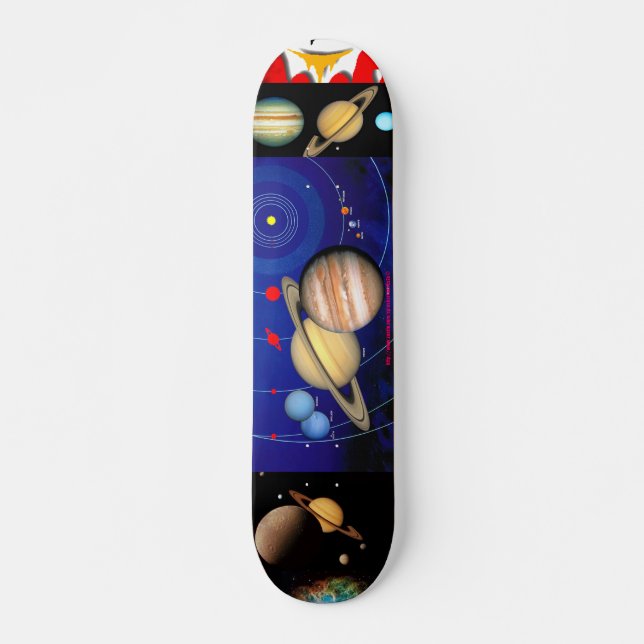 "ENCELATUS & SATURN in SPACE" Skateboard Bräda 20,5 Cm (Framsida)