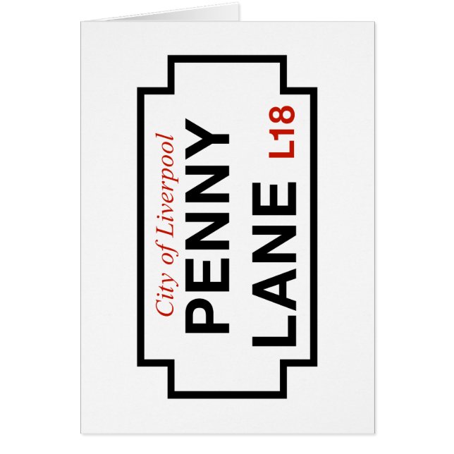 Encentmyntlanen, gata undertecknar, Liverpool, UK Hälsningskort (Framsidan)