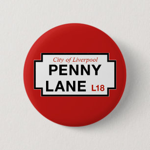 Encentmyntlanen, gata undertecknar, Liverpool, UK Knapp