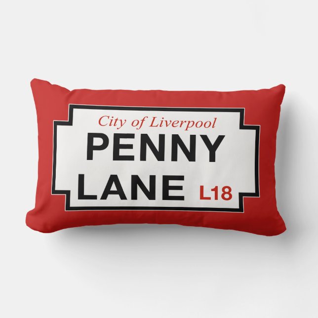 Encentmyntlanen, gata undertecknar, Liverpool, UK Lumbarkudde (Framsida)