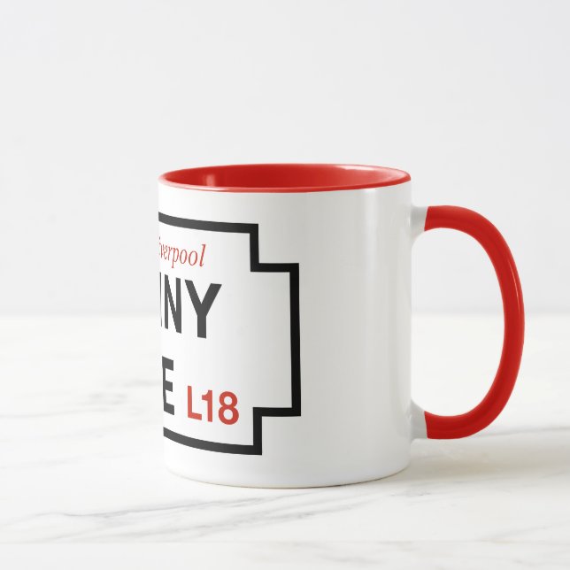 Encentmyntlanen, gata undertecknar, Liverpool, UK Mugg (Höger)