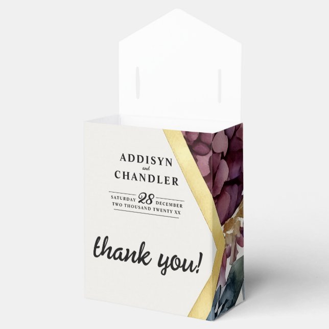 Enchanance Jewel-Toned Blommigt Bröllop Presentaskar (Öppnad)