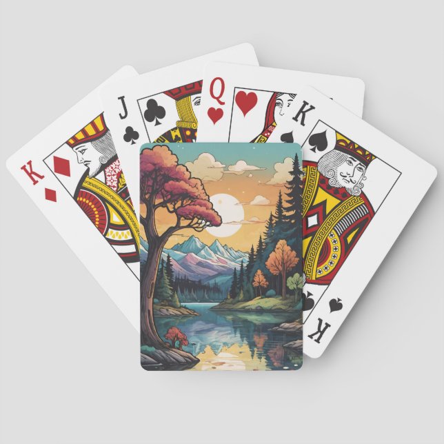 Enchanside Serenity Sunset Landcape Casinokort (Baksidan)