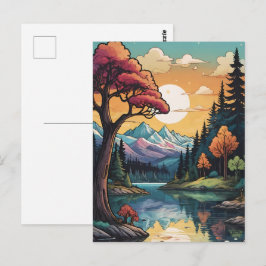 Enchanside Serenity Sunset Landcape Vykort