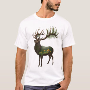 "Enchantad Skog" Hjort Grafisk T-Shirt – Dubbelexp