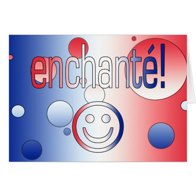 Enchanté! Fransk konst för flaggafärgpop OBS Kort (Framsidan Horizontal)