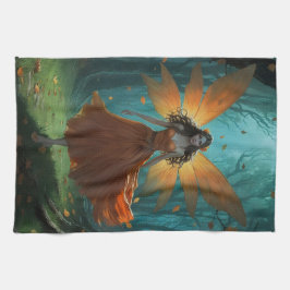 Enchanted Autumn Fairy Thanksgiving Fantasy Art Kökshandduk