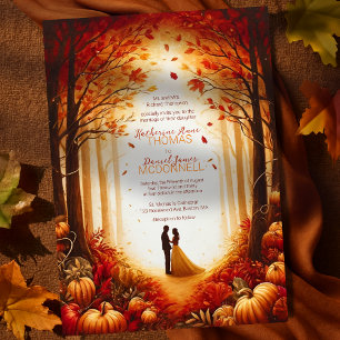 Enchanted Autumn Harvest Silhouette Bröllop Inbjudningar