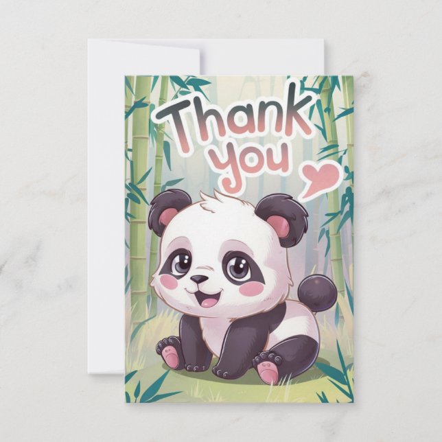 Enchanted Bamboo Panda Tack Kort (Framsida)