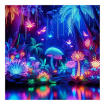 Enchanted Bioluminescent Tropical Neon Forest
