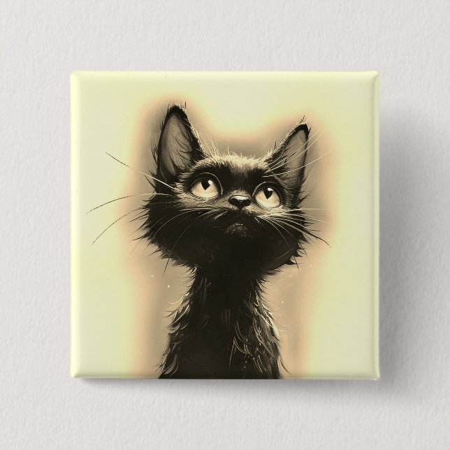 Enchanted Black Cat Golden Knapp (Framsida)