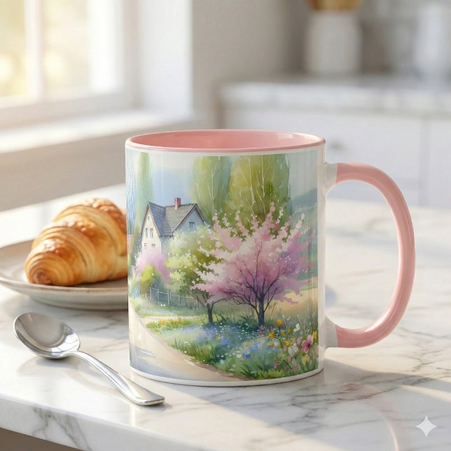 Enchanted Blossom Country Lane Mugg (Enchanted Blossom Country Lane Mug Mockup 1)