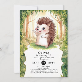 Enchanted Boho Hedgehog Birthday Inbjudningar