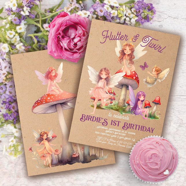 Enchanted Boho Pixie Fairy Princess Födelsedagsfes Inbjudningar (Skapare uppladdad)