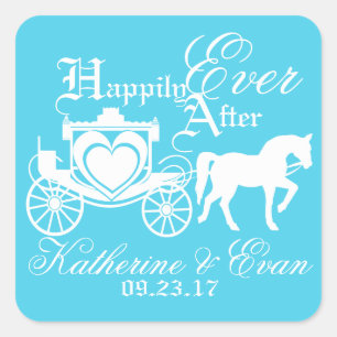 Enchanted Carriage Fairytale Fyrkantigt Klistermärke