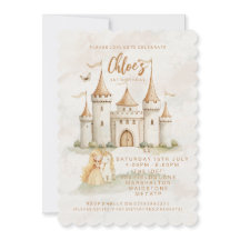 🏰 ✨ Enchanted Castle Princess 1st Birthday Inbjud