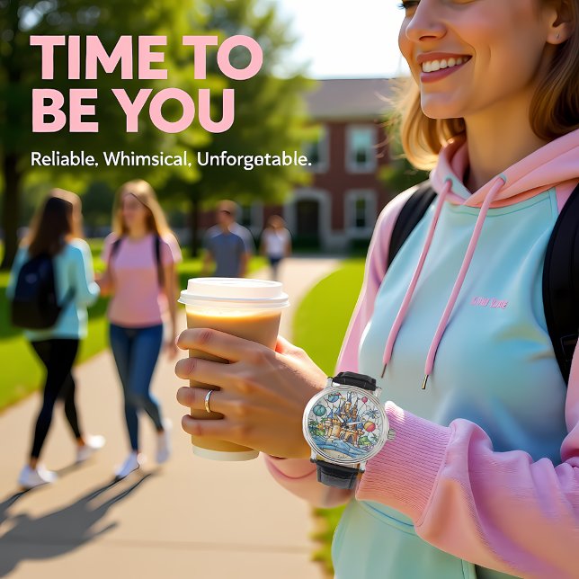 Enchanted Castle Time Stained Glass Fairytale Wall Armbandsur (Skapare uppladdad)