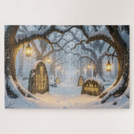 Enchanted Celtic Winter Forest Jigsaw Puzzle Pussel
