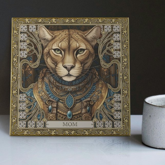 Enchanted Cougar Spirit Anpassade Altarpart Kakelplatta (Skapare uppladdad)