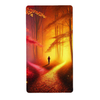 Enchanted Crossroads – Vibrant Autumn Forest Art P Fraktsedel
