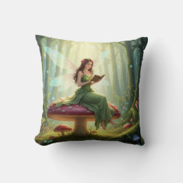 Enchanted Day Fairy Reading a Book Kudde