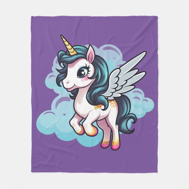 🌈 "Enchanted Dreams" Unicorn Fleece Blanket 🦄 (Framsidan)