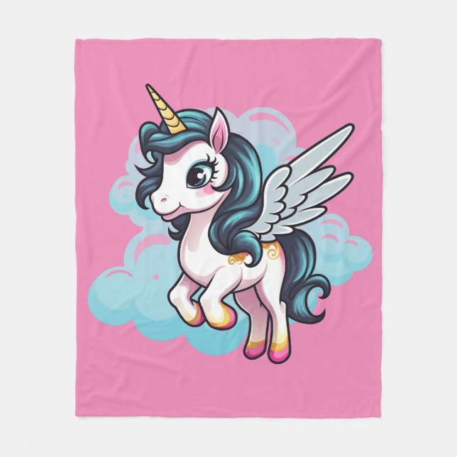 🌈 "Enchanted Dreams" Unicorn Fleece Blanket 🦄 (Framsidan)