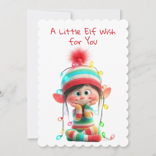 Enchanted Elf | North Pole Christmas Magic Julkort (Framsida)