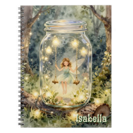 Enchanted Fairy in a Jar in a Magical Forest Anteckningsbok