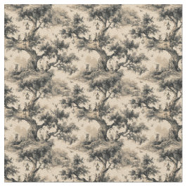 Enchanted Fairy Tale Forest Night Toile De Jouy  Tyg