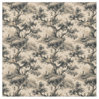 Enchanted Fairy Tale Forest Night Toile De Jouy  Tyg