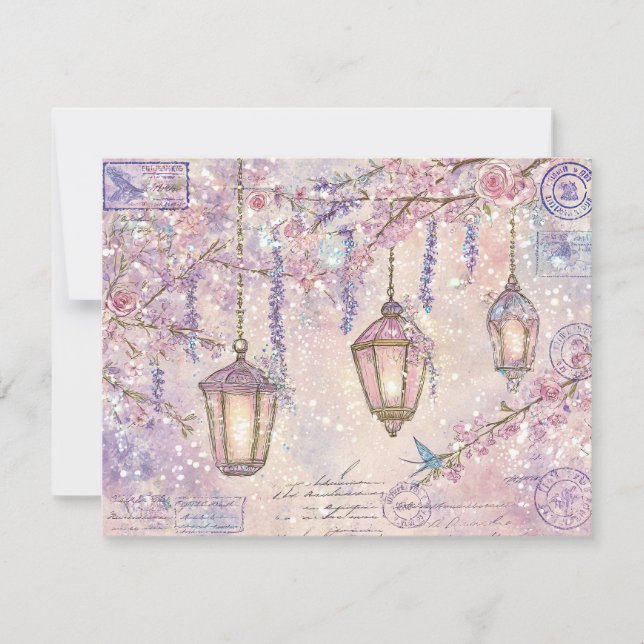 Enchanted fairytale Flat Holiday Card Julkort (Framsida)