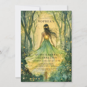 Enchanted Fairytale Forest Quinceanera Party Inbjudningar