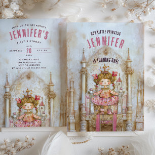 Enchanted Fairytale Princess First Birthday Inbjudningar