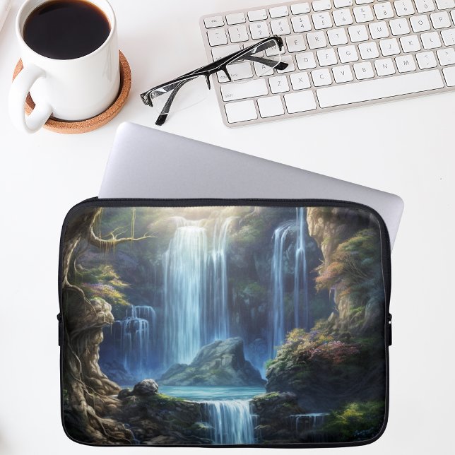 Enchanted Fantasy Waterfall Dreamscape  Laptop Fodral (Skapare uppladdad)