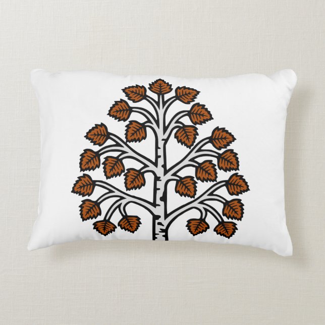 "Enchanted Forest Accent Pillow - Pure Cotton Träd Prydnadskudde (Baksidan)