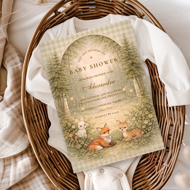Enchanted Forest Baby Animals Baby Shower Inbjudningar (Skapare uppladdad)