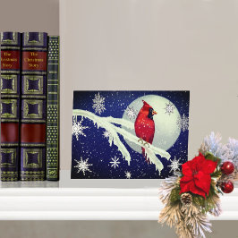 Enchanted Forest Cardinal Holiday Postcard Helg Vykort