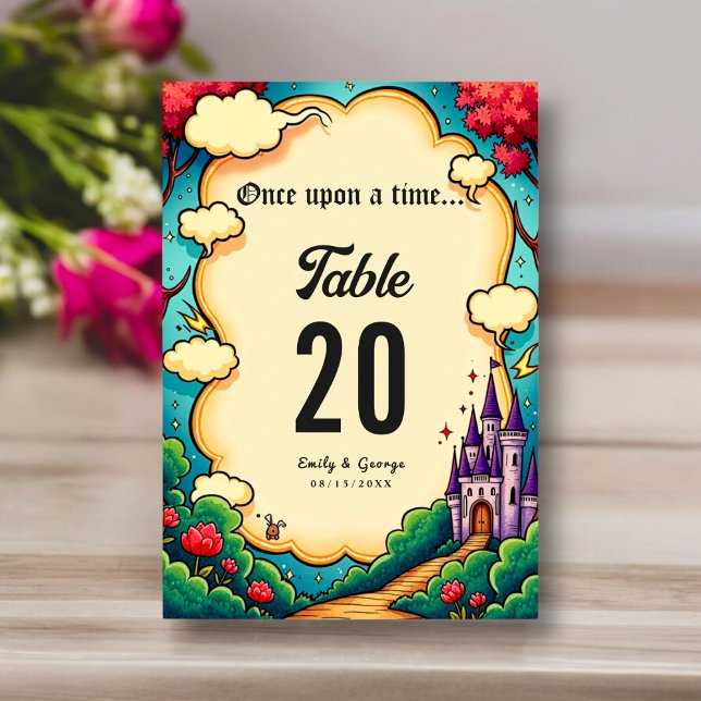 Enchanted Forest Castle Woodland Fairytale Bröllop Bordsnummer (Skapare uppladdad)