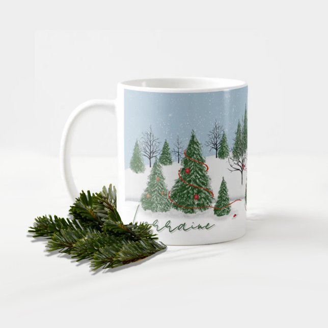 Enchanted Forest Christmas Day Mug Kaffemugg (Skapare uppladdad)
