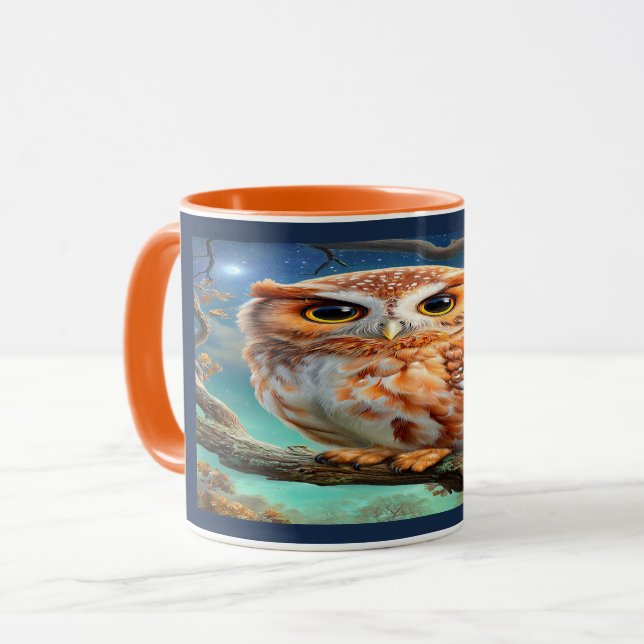 Enchanted Forest Cute Night Owl Coffee Mug Mugg (Framsida vänster)