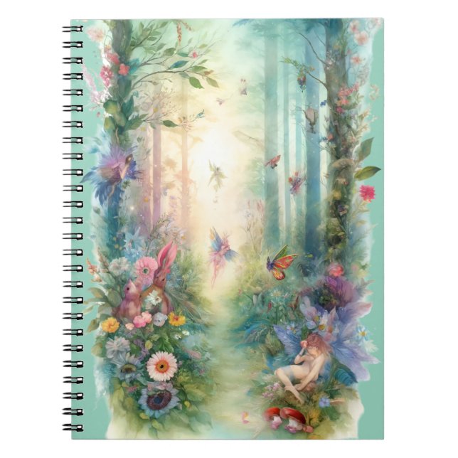 Enchanted Forest Fairies Whimsical Woodland Anteckningsbok (Framsidan)