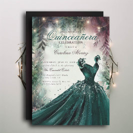 Enchanted Forest Fairy Princess Mauve Quinceanera Inbjudningar