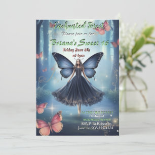 Enchanted Forest Fairy Sweet 16-inbjudan Inbjudningar