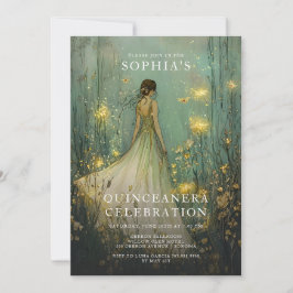 Enchanted Forest Fairytale Quinceanera Birthday Inbjudningar